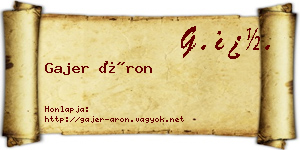 Gajer Áron névjegykártya